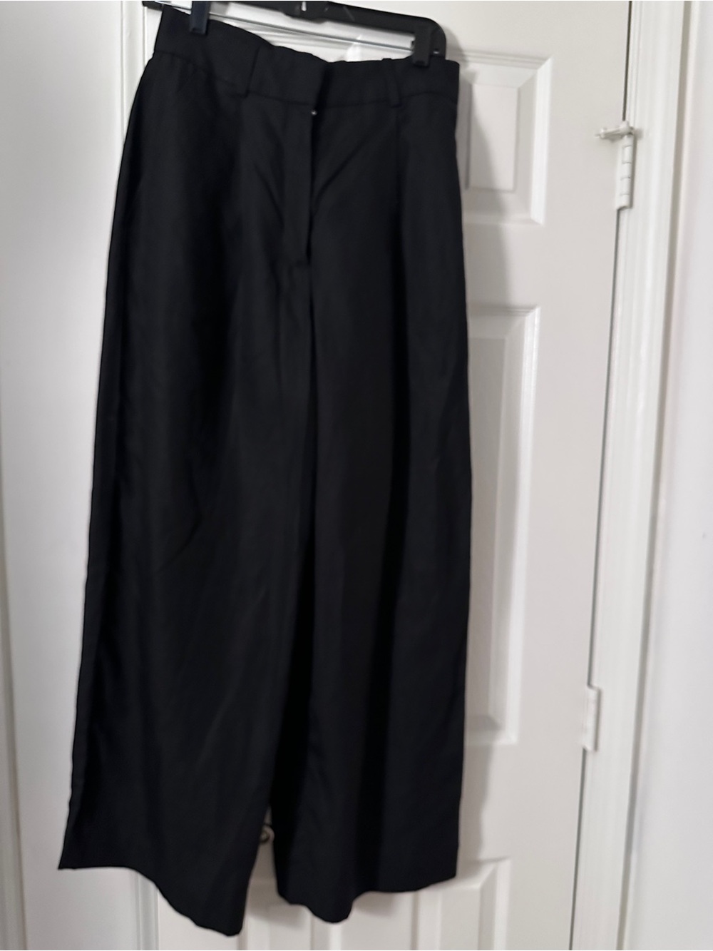 Men's Black Wide-Leg Dress Pants